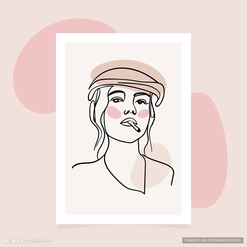 简约风戴帽女性插画