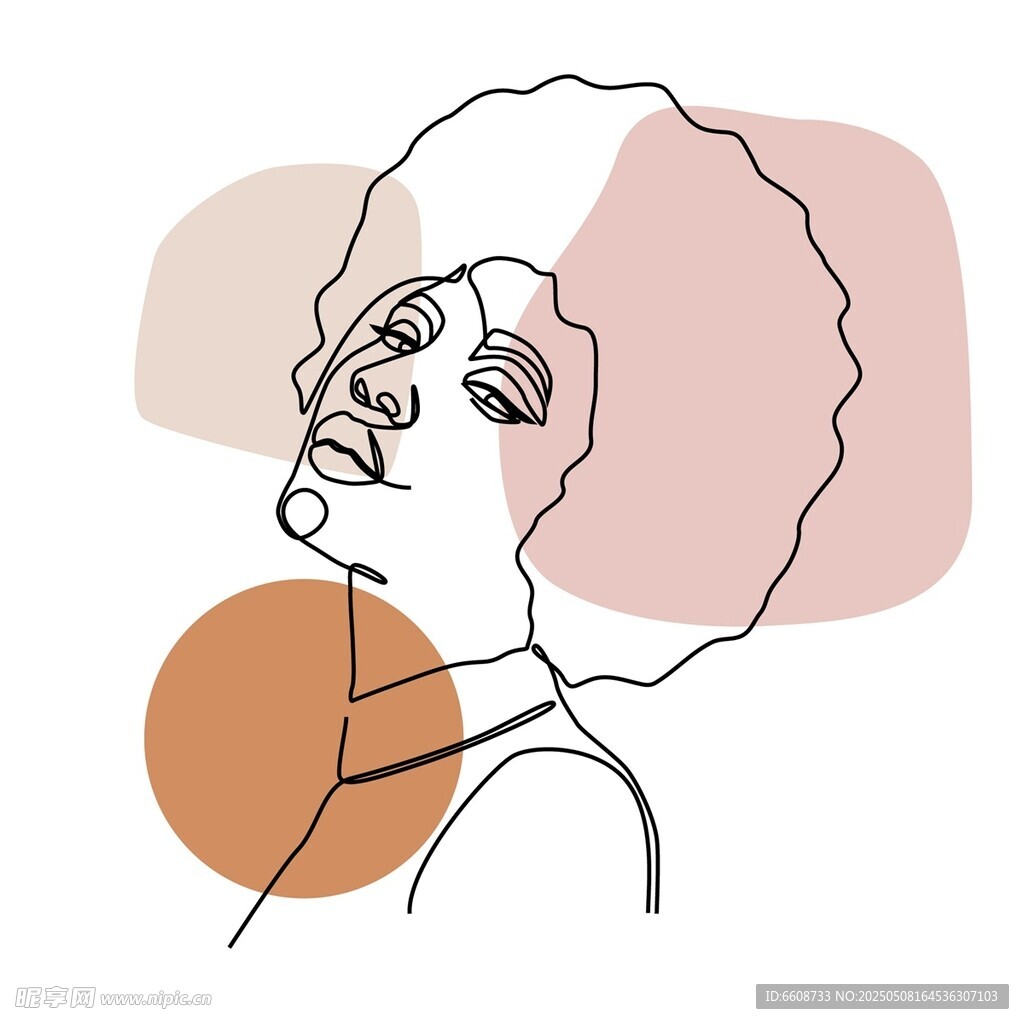 简约线条勾勒的女性头像