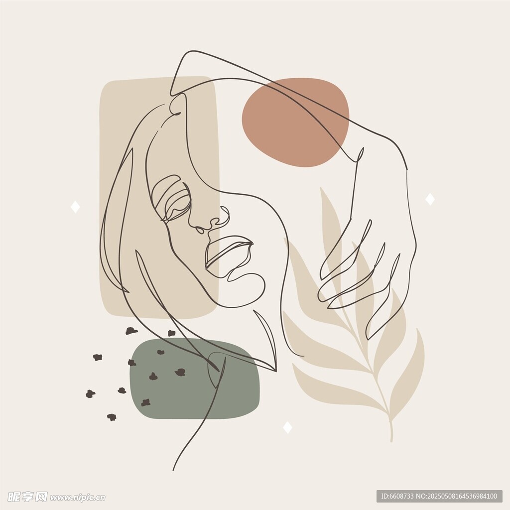 简约线条勾勒的女性形象