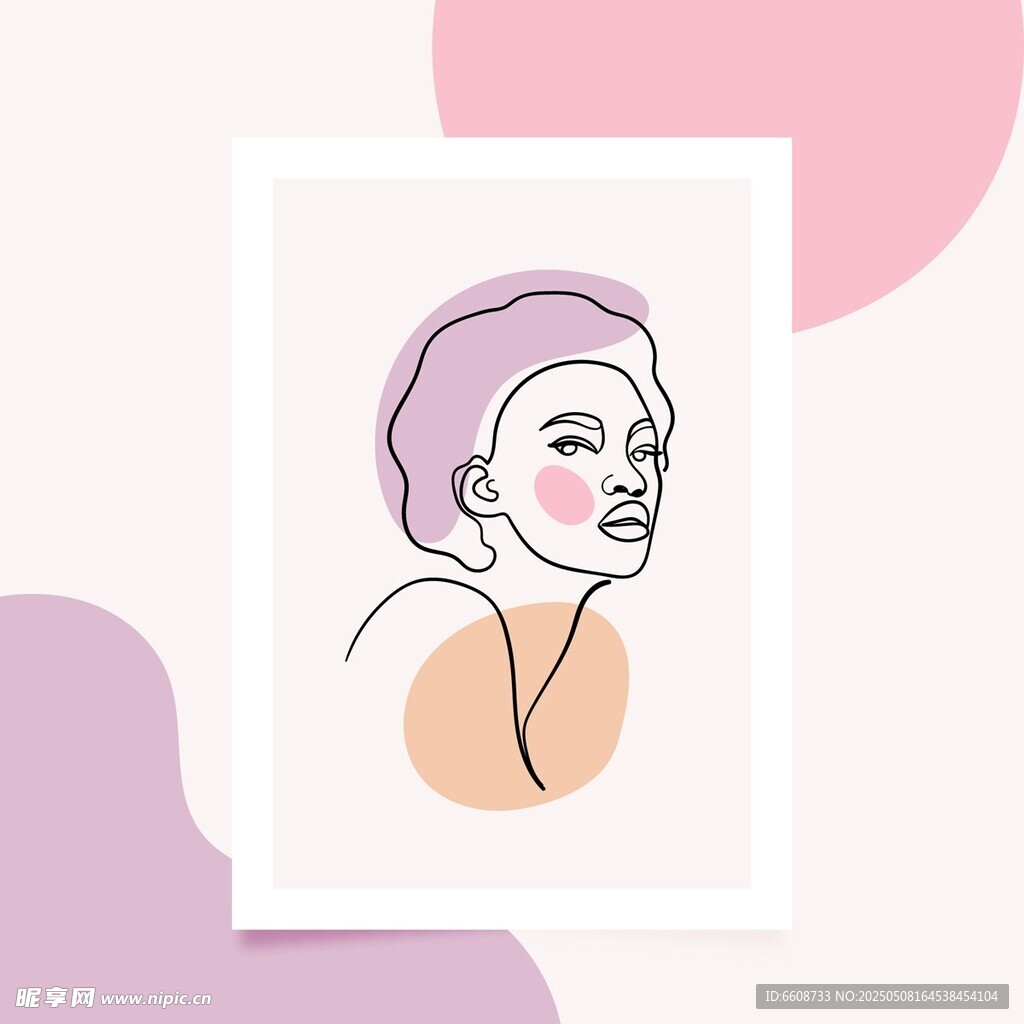 简约风女性头像插画