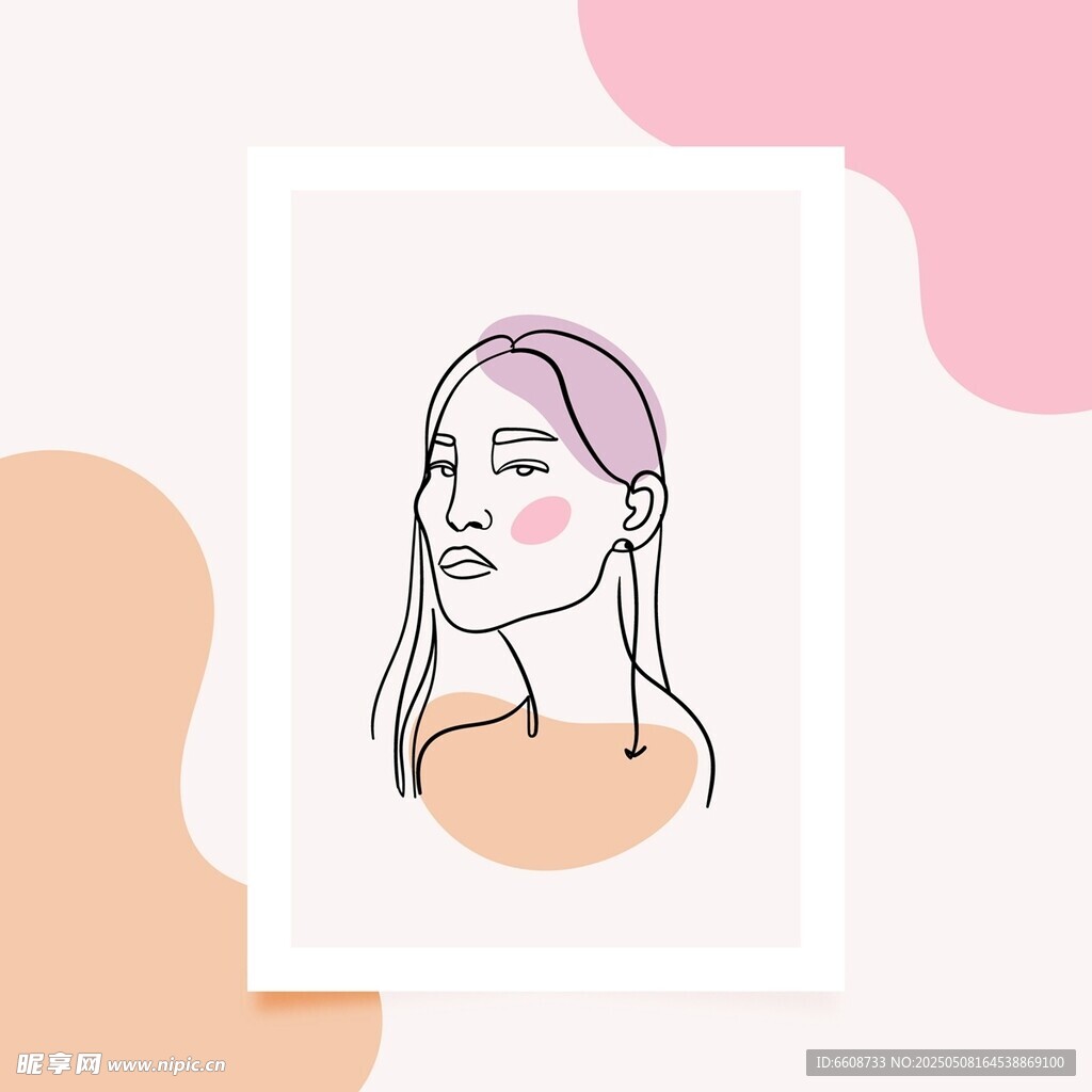 简约风女性头像插画