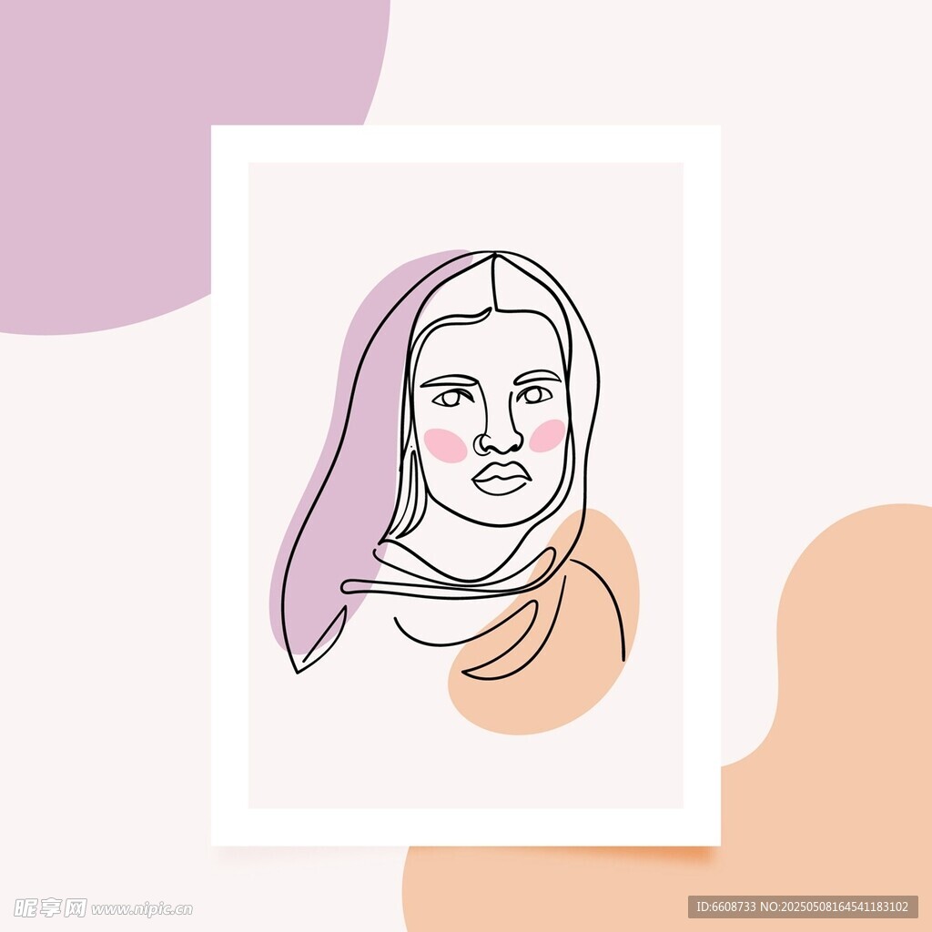 简约风格女性头像插画