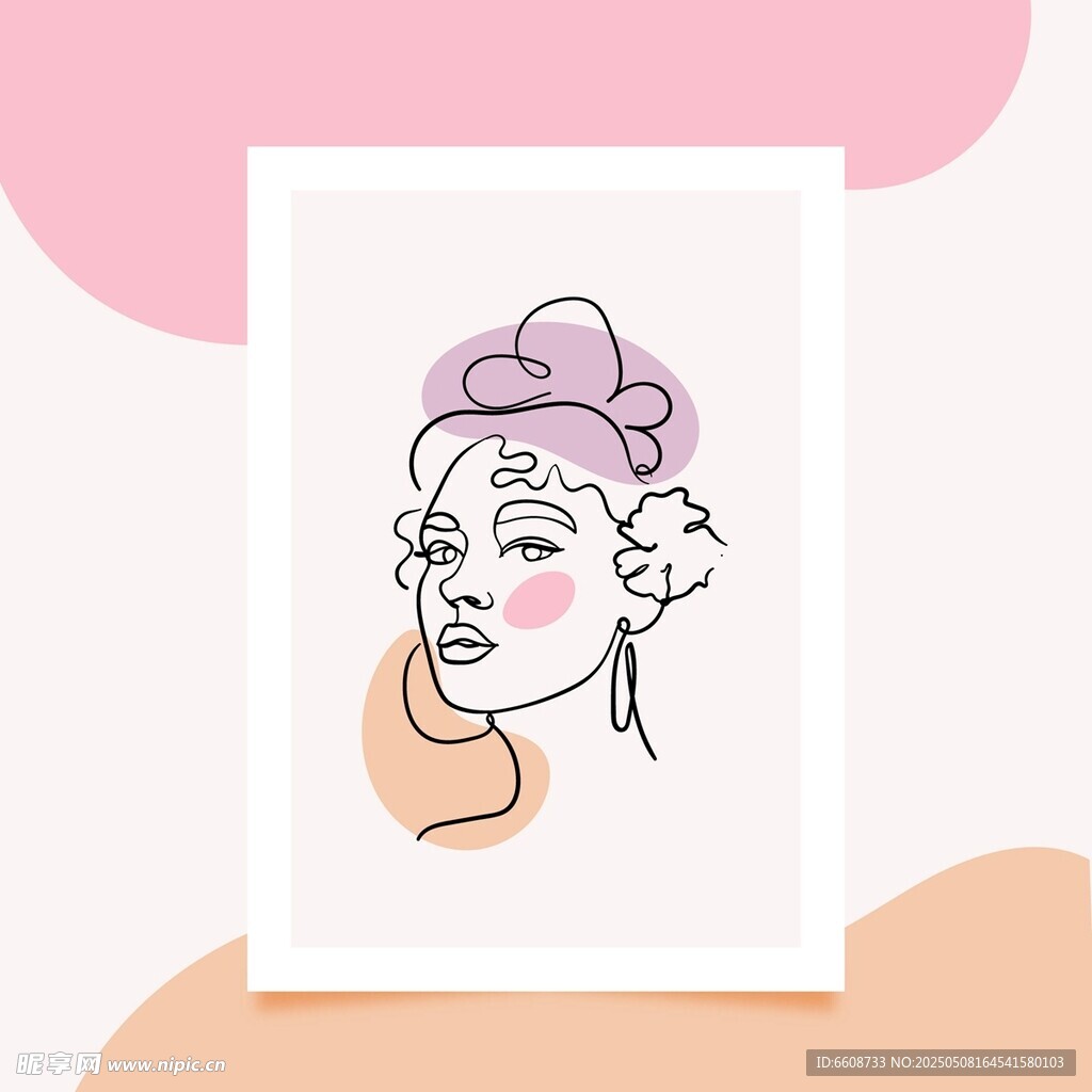 简约风卡通女性头像插画