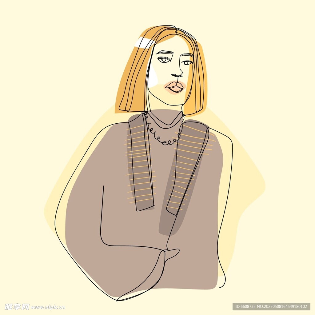 简约风女性人物插画