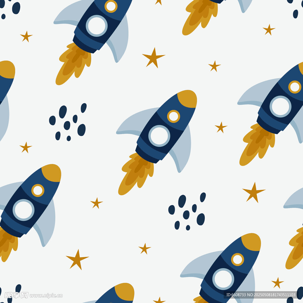 火箭星星图案背景设计