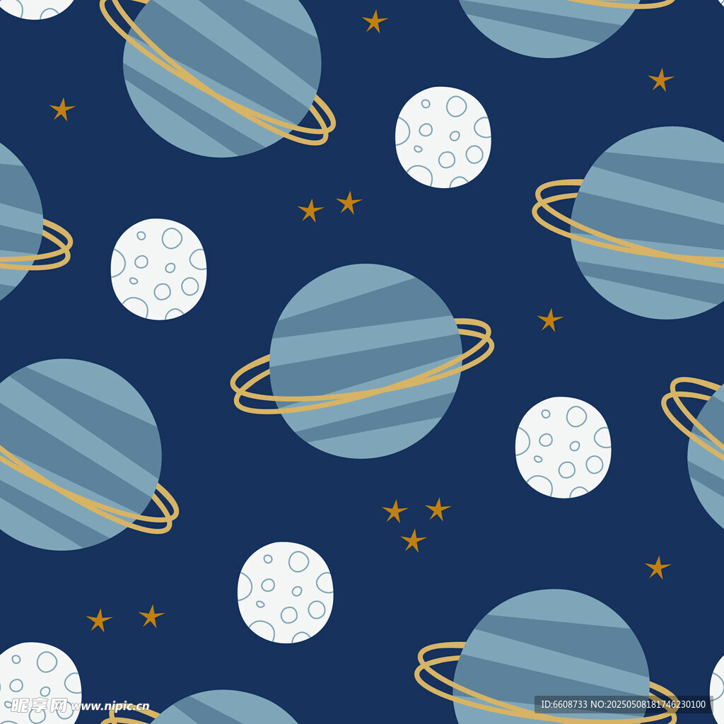 梦幻星球宇宙无缝图案
