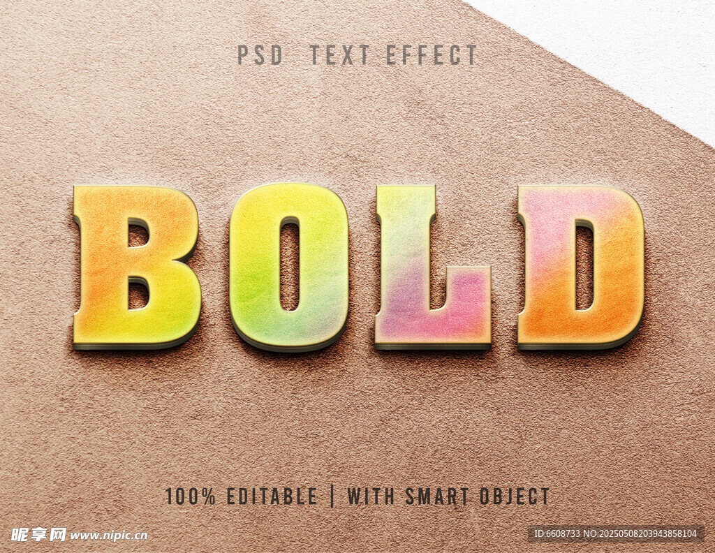 彩色立体字母BOLD展示