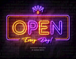 霓虹OPEN营业招牌