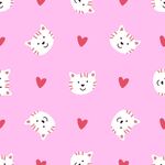 粉色猫咪爱心可爱图案