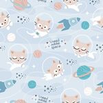 可爱猫咪太空主题图案