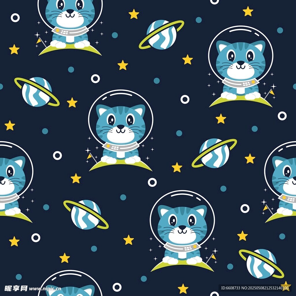 可爱太空小熊图案设计