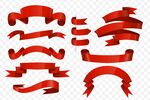 红色丝带装饰素材集合