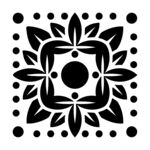 黑白几何花卉装饰图案