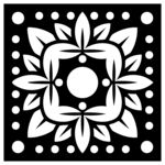 黑白几何花卉图案设计