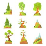多样树木与山丘景观图