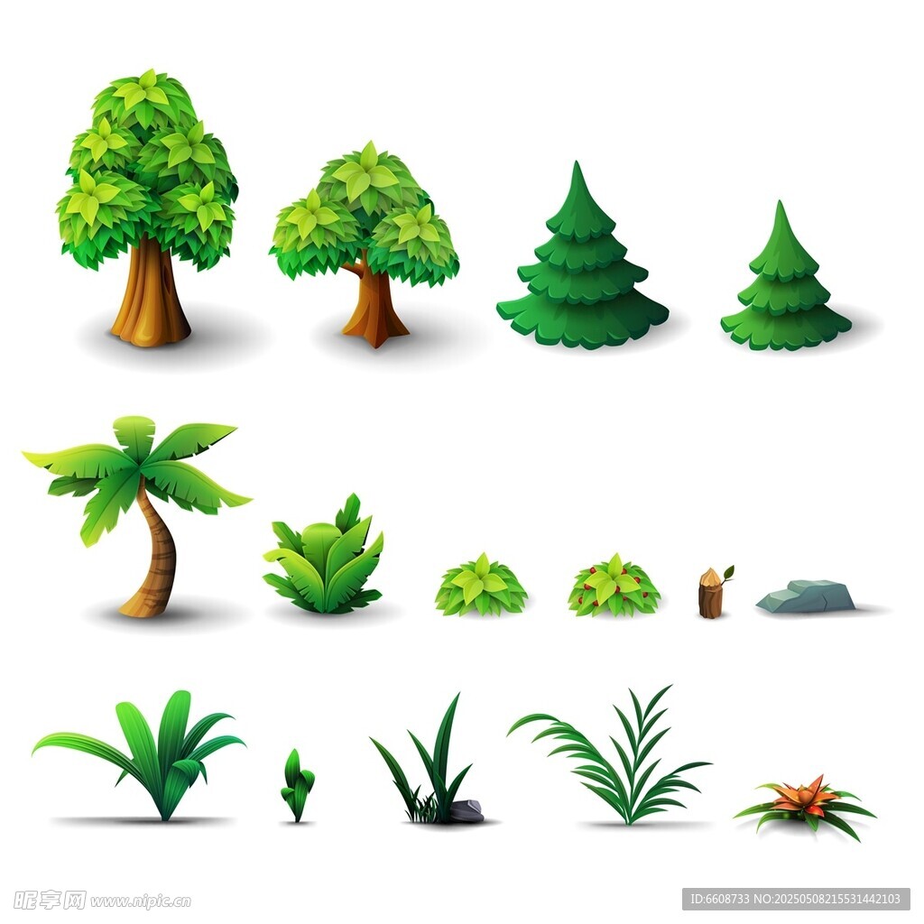 多样绿植矢量素材集合