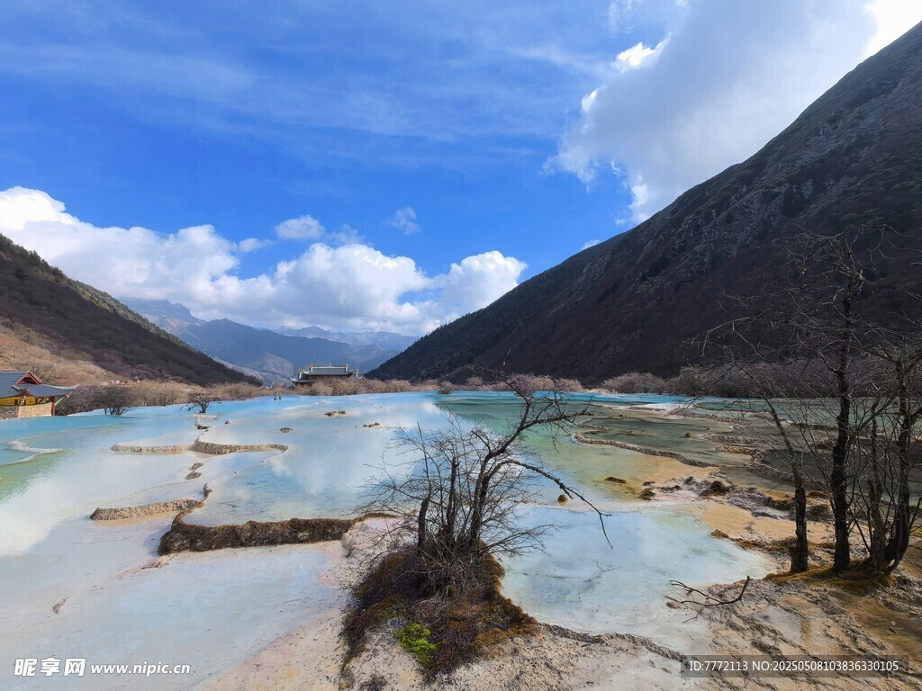 黄龙风景 钙化池
