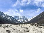 黄龙风景 钙化池 壮丽雪山风景