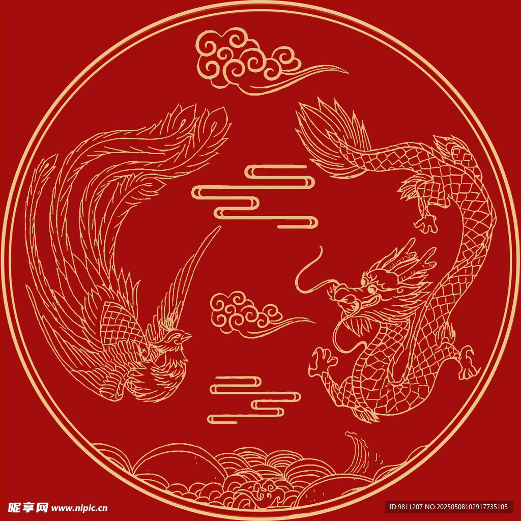 龙凤呈祥中式传统图案