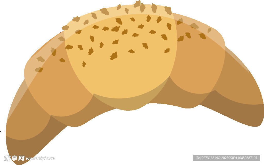 美味牛角面包插画