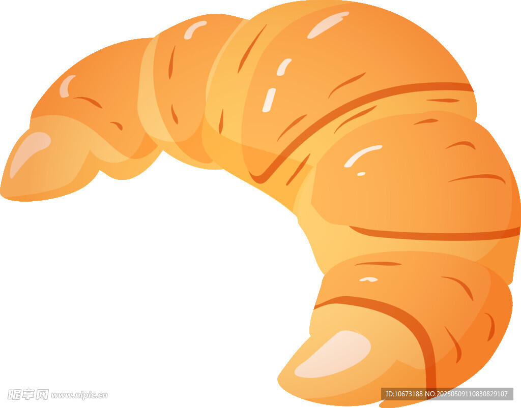 美味牛角面包插画