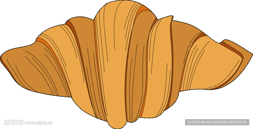 美味牛角面包插画