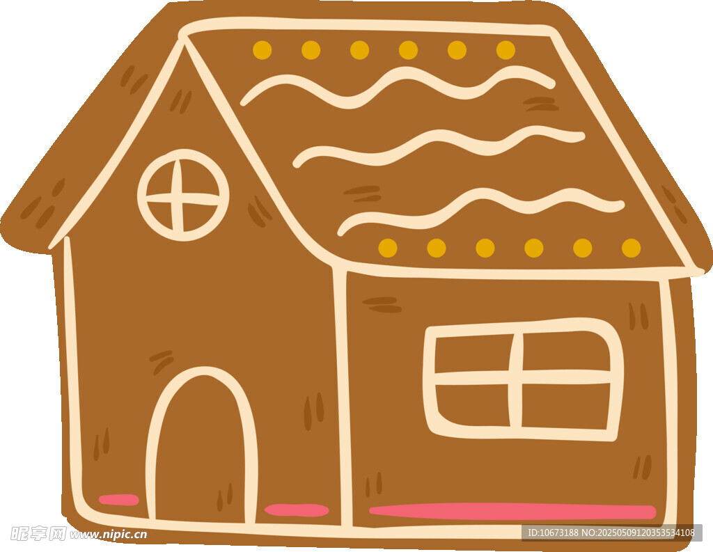 可爱姜饼屋造型插画