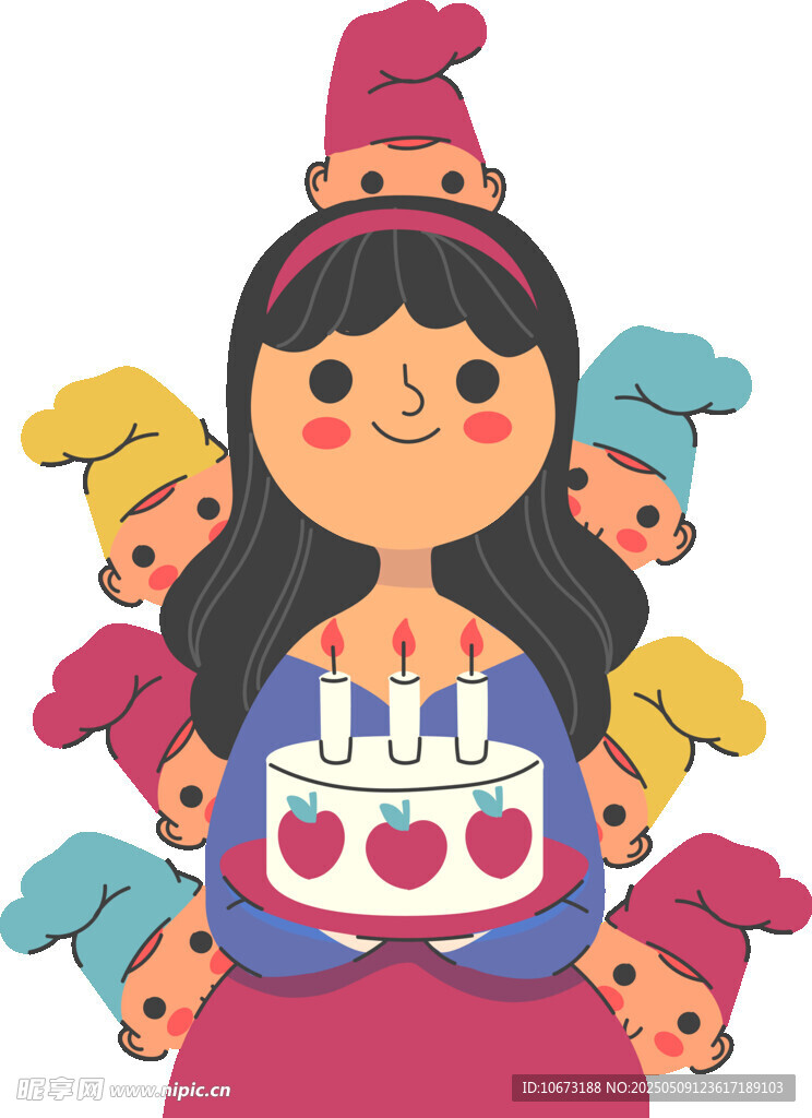 女孩与孩子们共庆生日