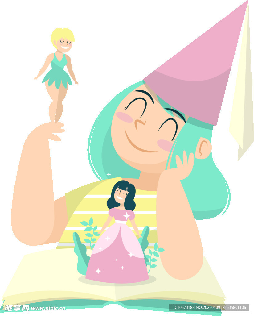 女孩畅享童话玩偶梦幻时光