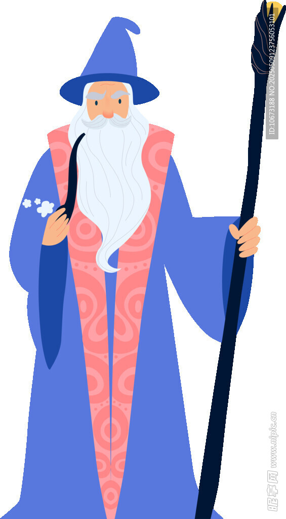 魔法长袍巫师持杖形象