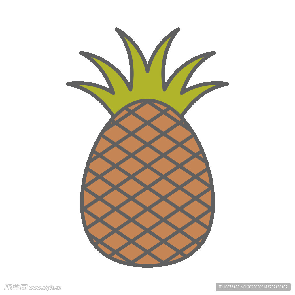简约线条风菠萝插画