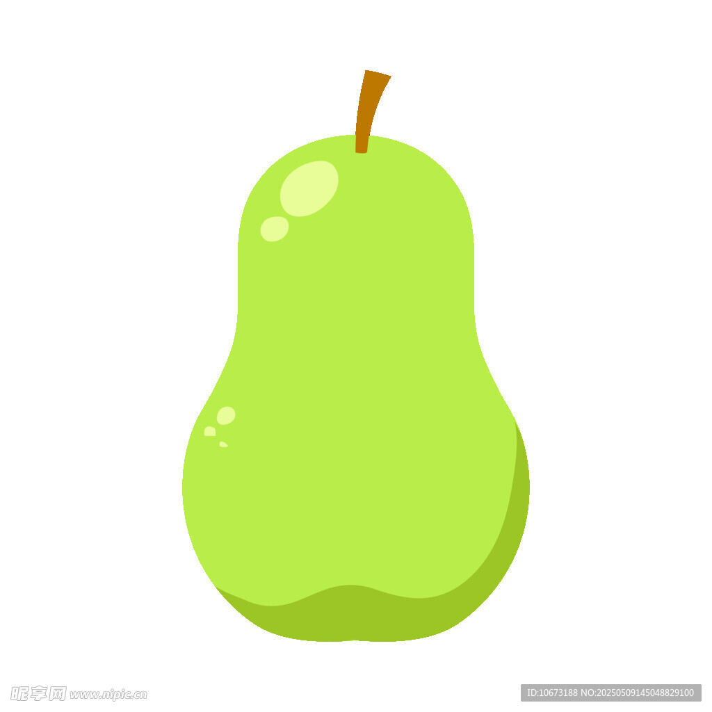青绿色卡通梨子形象