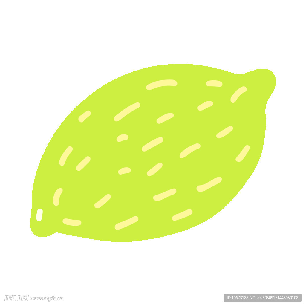 卡通风格的绿色柠檬插画