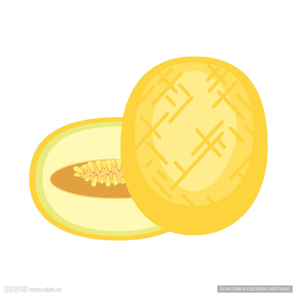 切开的黄色甜瓜