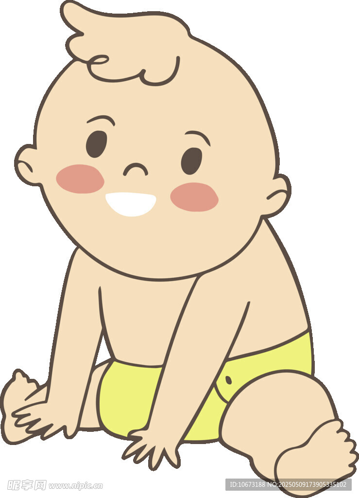 可爱婴儿坐着笑
