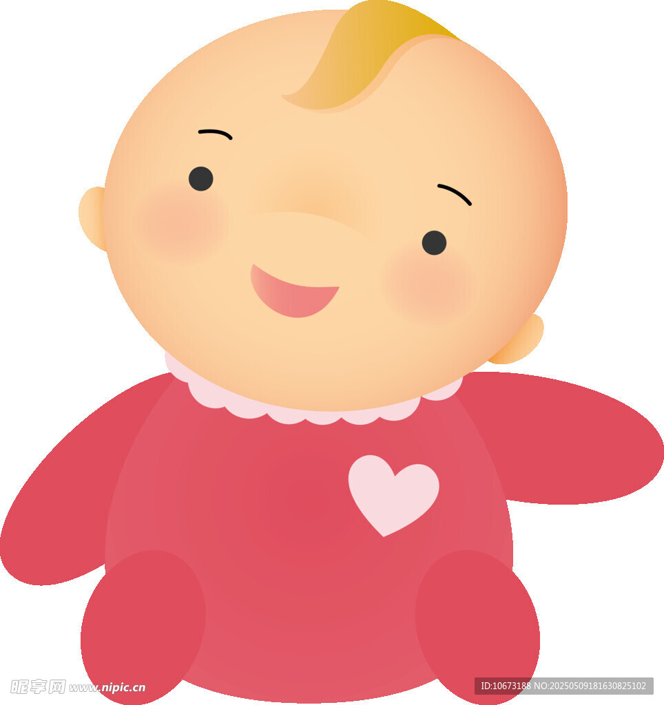 可爱红衣婴儿形象