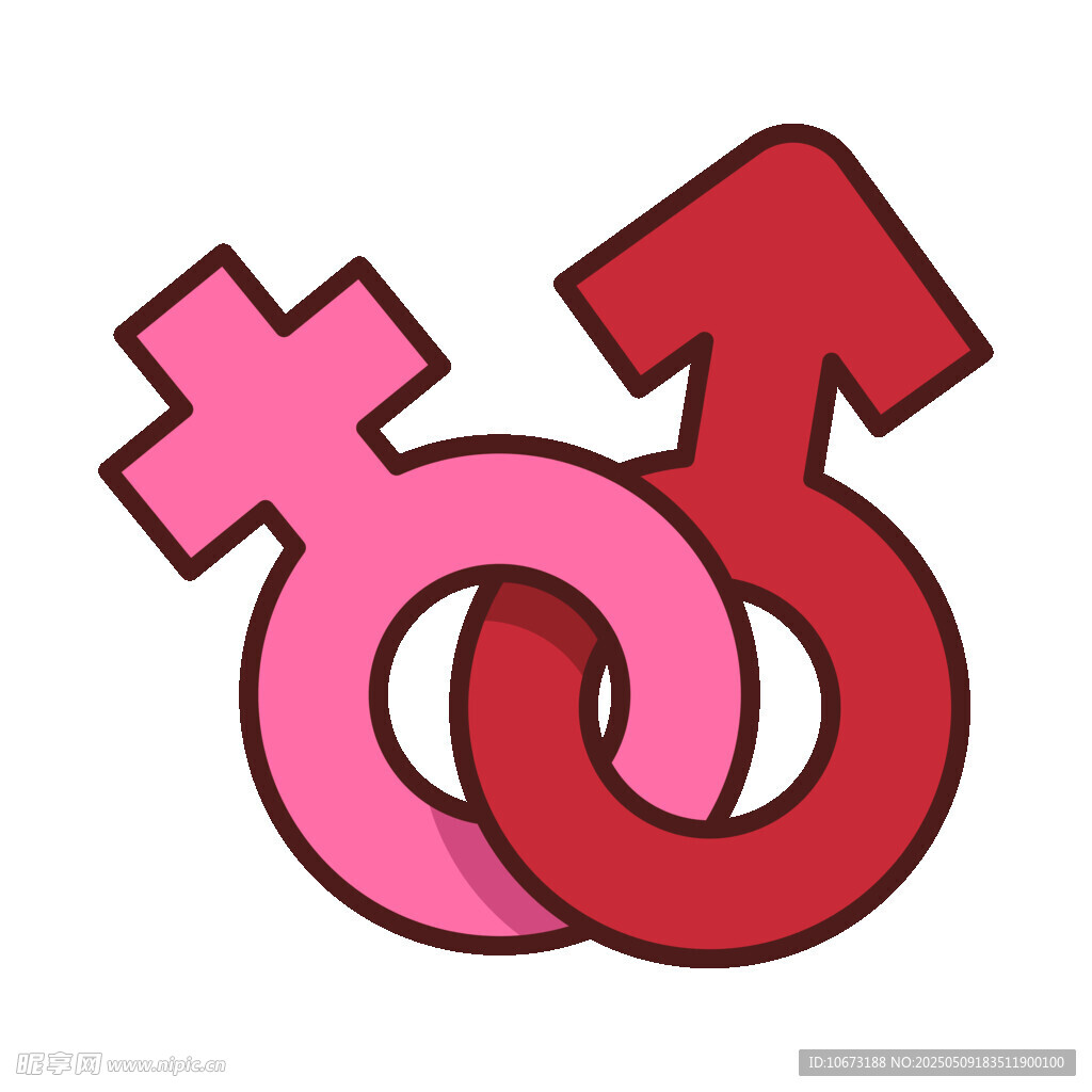 男女符号交织图案