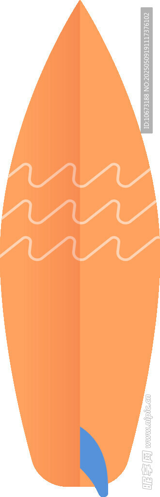 橙色冲浪板图案设计元素