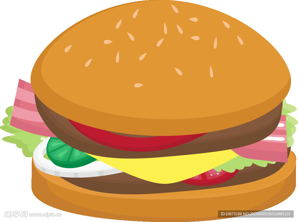 美味汉堡插画