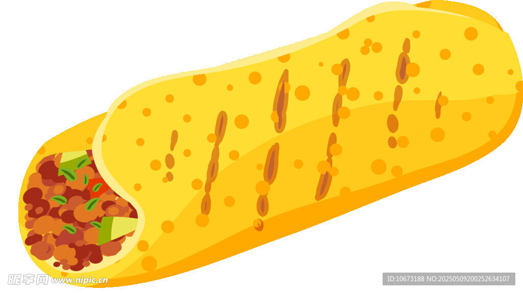 美味墨西哥卷饼插画