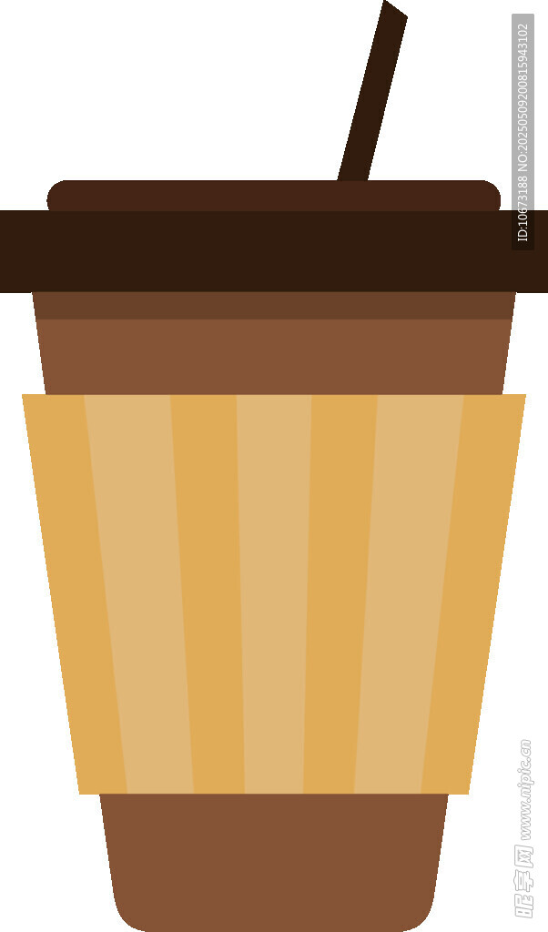 条纹杯套咖啡杯插画