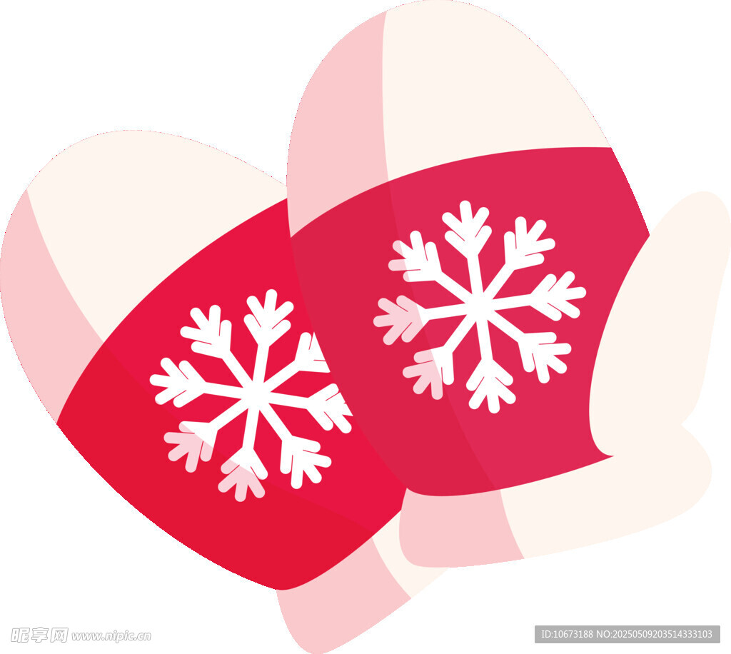 红色雪花图案装饰元素