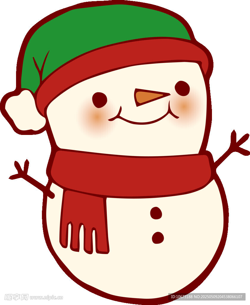 可爱雪人插画
