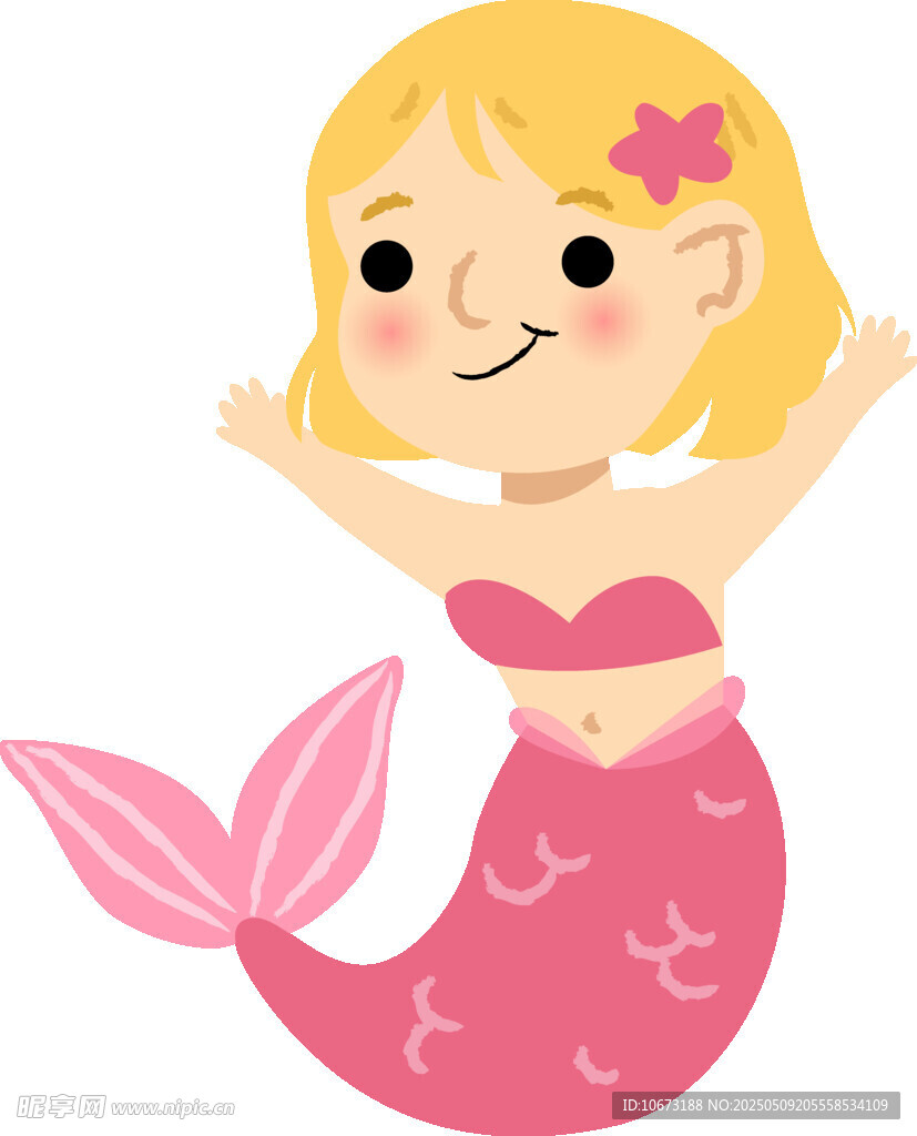 可爱小美人鱼形象插画