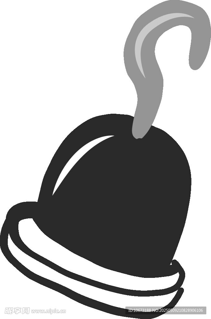 黑色吊钩安全帽图标