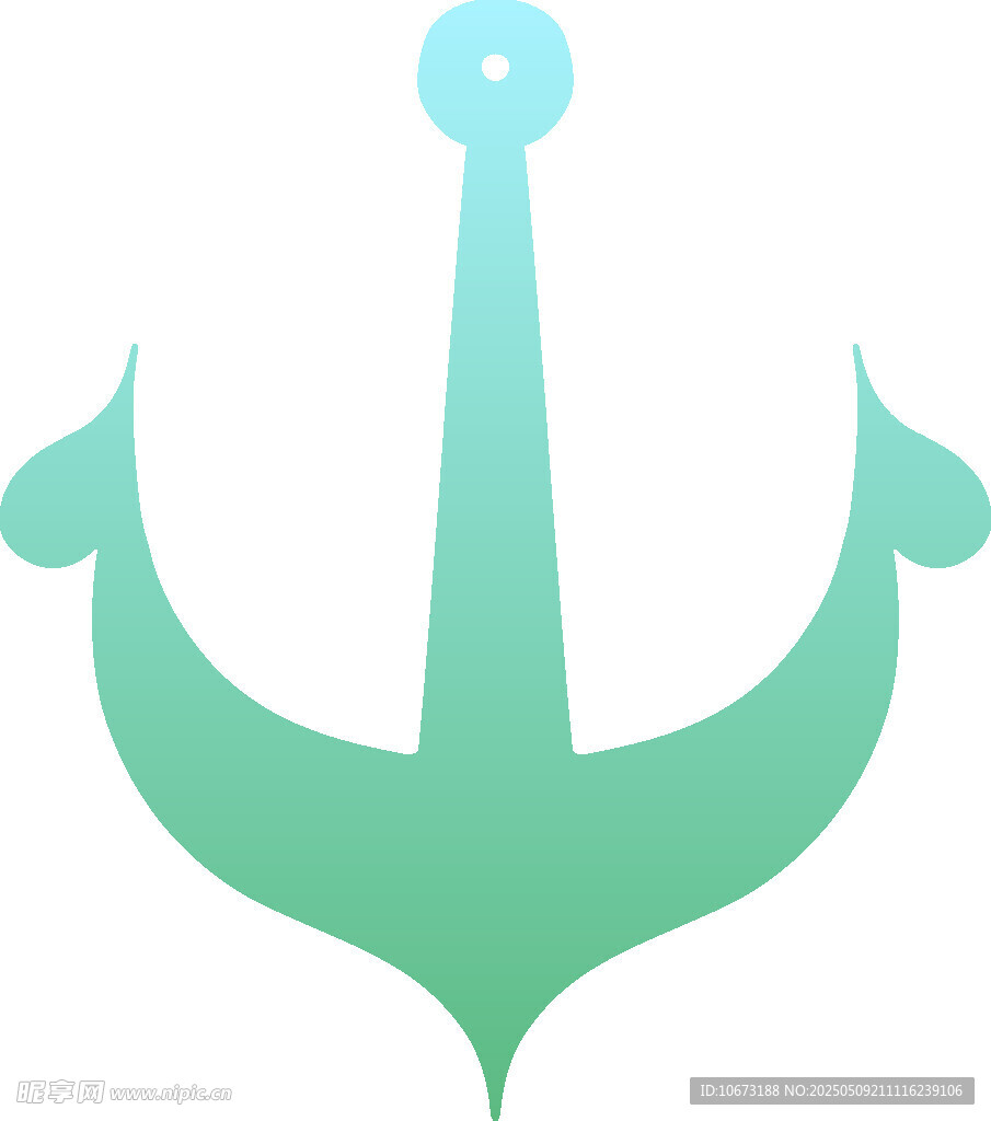 简约浅绿色锚形图标