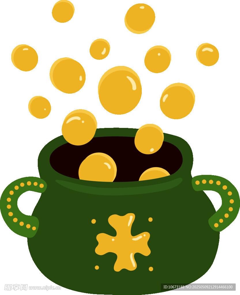 绿罐金币满溢好运象征
