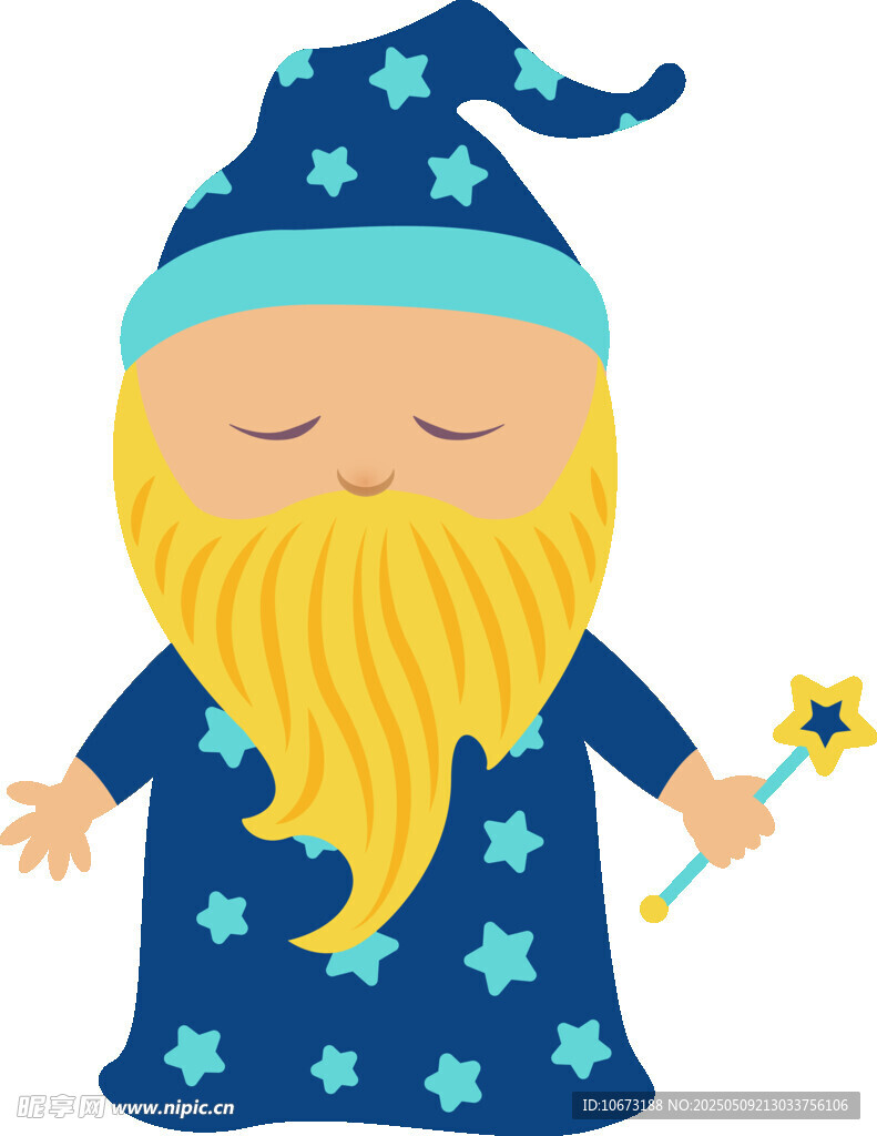魔法小矮人手持星星魔杖