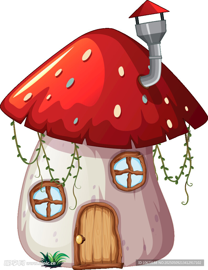 蘑菇形状的童话小屋