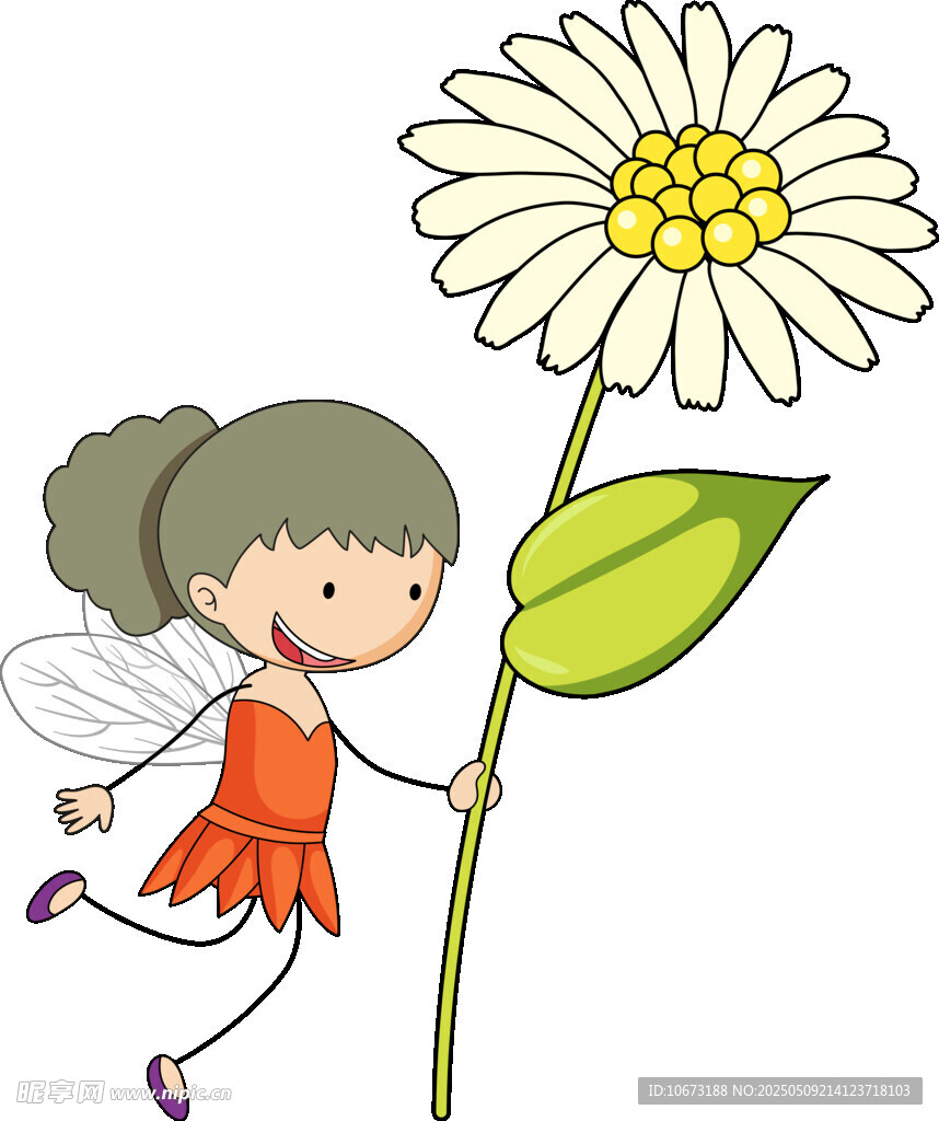 花仙子牵花快乐奔跑